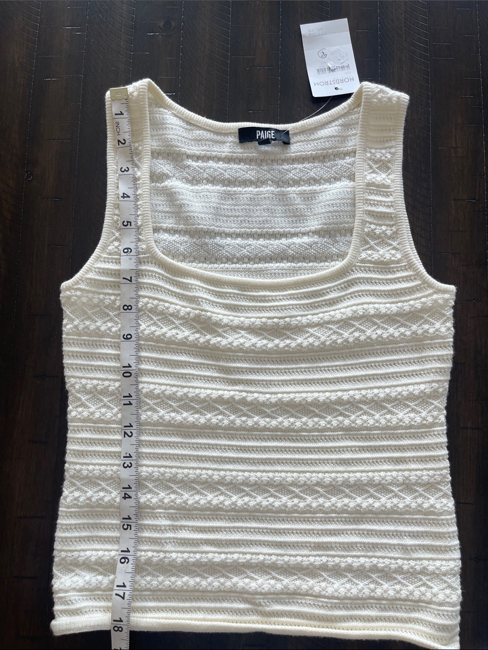 PAIGE Cream Knit Scoop Neck Tank - Picture 4 of 7